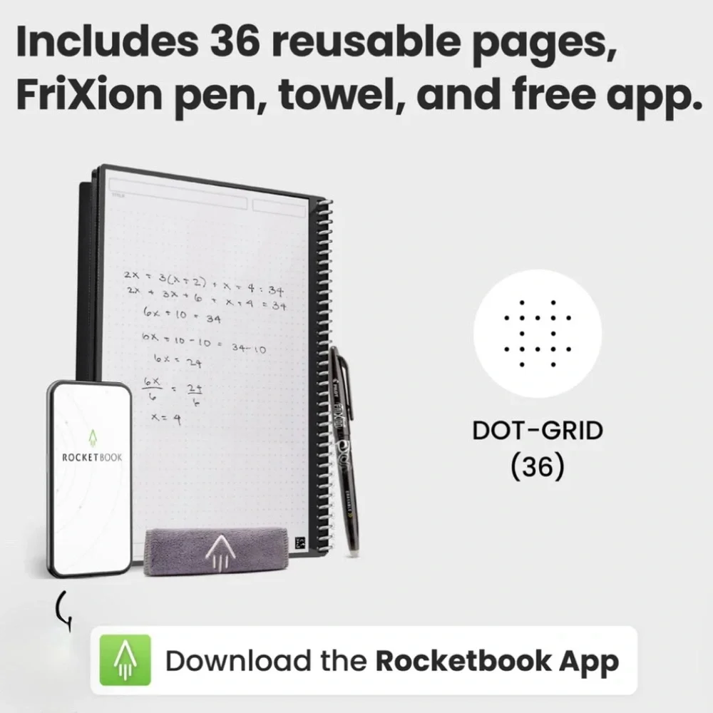 Rocketbook Core Smart Reusable Notebook - Black